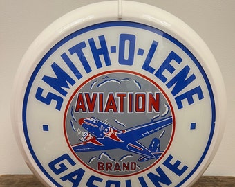SMITH-O-LENE Reproduction 13.5" Gas Pump Globe - (White Body)
