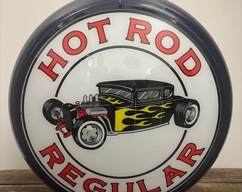 HOT ROD REGULAR Reproduction 13.5" Gas Pump Globe - (Dark Blue Body)