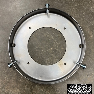 May include: A circular metal component with a central opening, featuring four evenly spaced holes and four attached screws. The component has a brushed metal finish. The logo "Hot Rod Gasoline LLC" is visible in the bottom right corner.