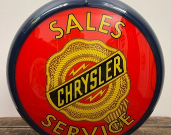 CHRYSLER Sales Service Reproduction 13.5" Gas Pump Globe - (Dark Blue Body)