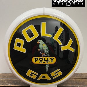 POLLY GAS Reproduction 13.5" Gas Pump Globe - (White Body)