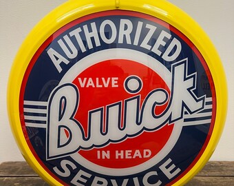 BUICK AUTHORIZED SERVICE Reproduction 13.5" Gas Pump Globe - (Yellow Body)