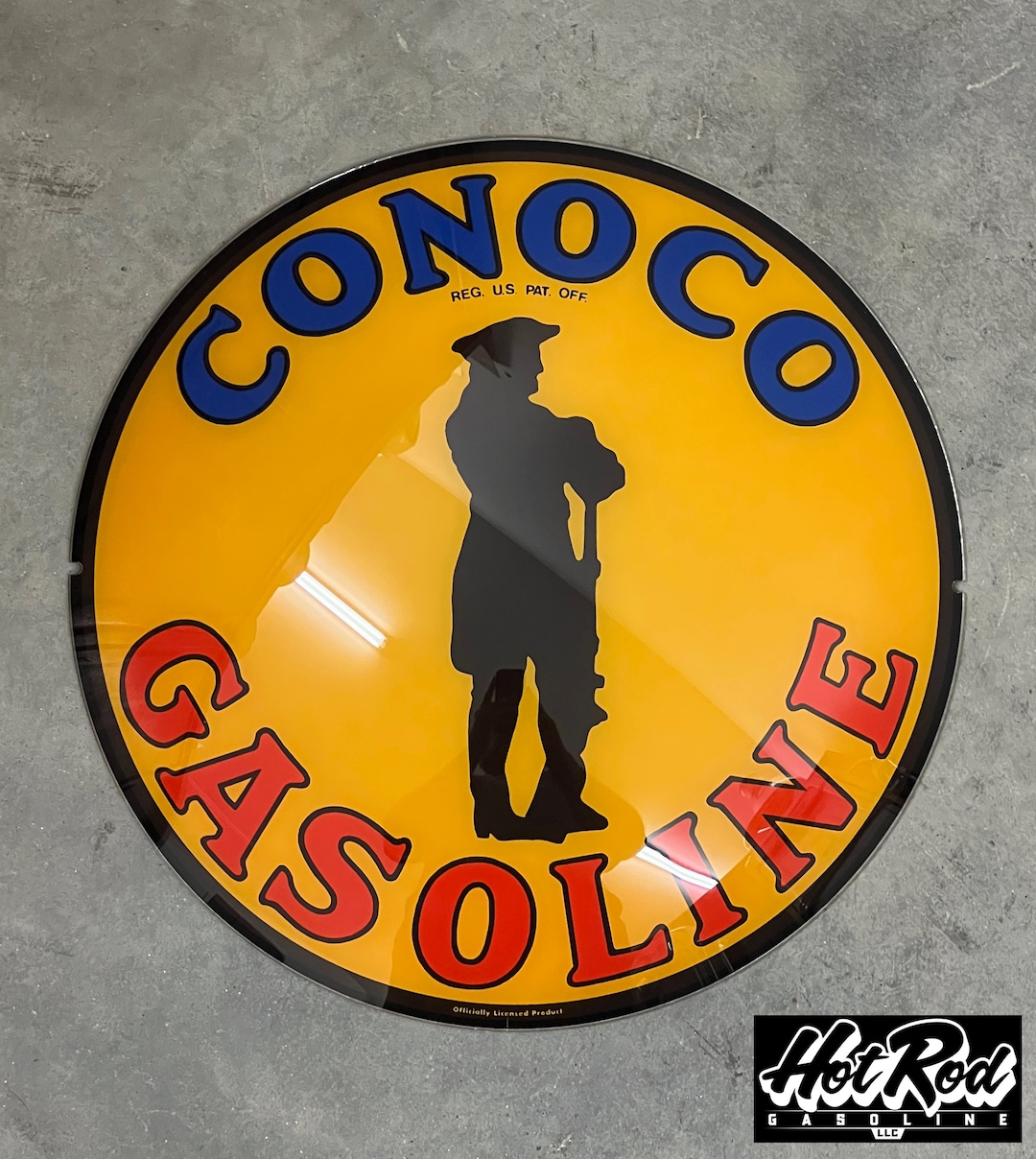 CONOCO MINUTEMAN GASOLINE Reproduction 13.5 Gas Pump Globe Face / Lens