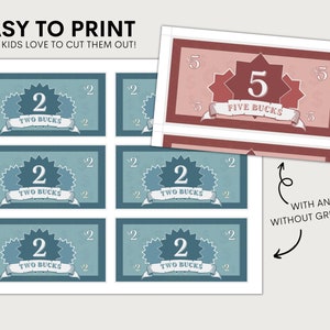 Printable Chore Chart With Play Money Fun and Simple System to Encourage Good Behavior and Teach ...