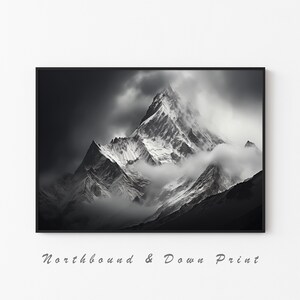 Misty Mountain Print | Foggy Nature Poster | Mountain Wall Art | Foggy Landscape | Printable Wall Art | Digital Download | Canvas Wall Art