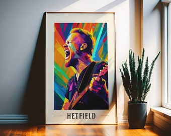 James Hetfield WPAP kunstprint | Kleurrijke muziekposter (digitale download)