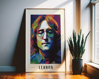 John Lennon WPAP-kunstafdruk | Kleurrijke muzieklegende (digitale download)