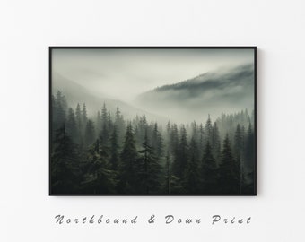 Misty Forest Photography Print | Foggy Landscape Wall Art (Digital Download)