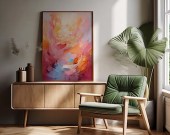Abstract Pastel Art Print: Modern Living Room Decor (Digital Print)