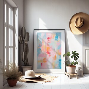 Abstract printable art | Pastel abstract art print | Modern large wall art | Soft pastel colors | Digital download