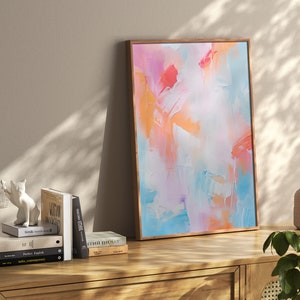 Abstract printable art | Pastel abstract art print | Modern large wall art | Soft pastel colors | Digital download