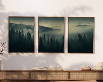 Misty Forest Photography Print Set | Nordic Nature Art (Digital Download)