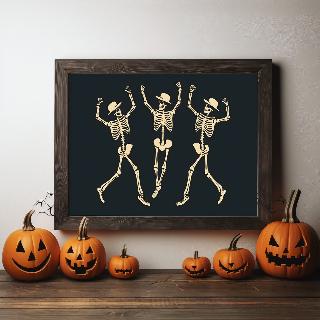 Halloween Skeletons Printable Halloween Decor Funny - Etsy