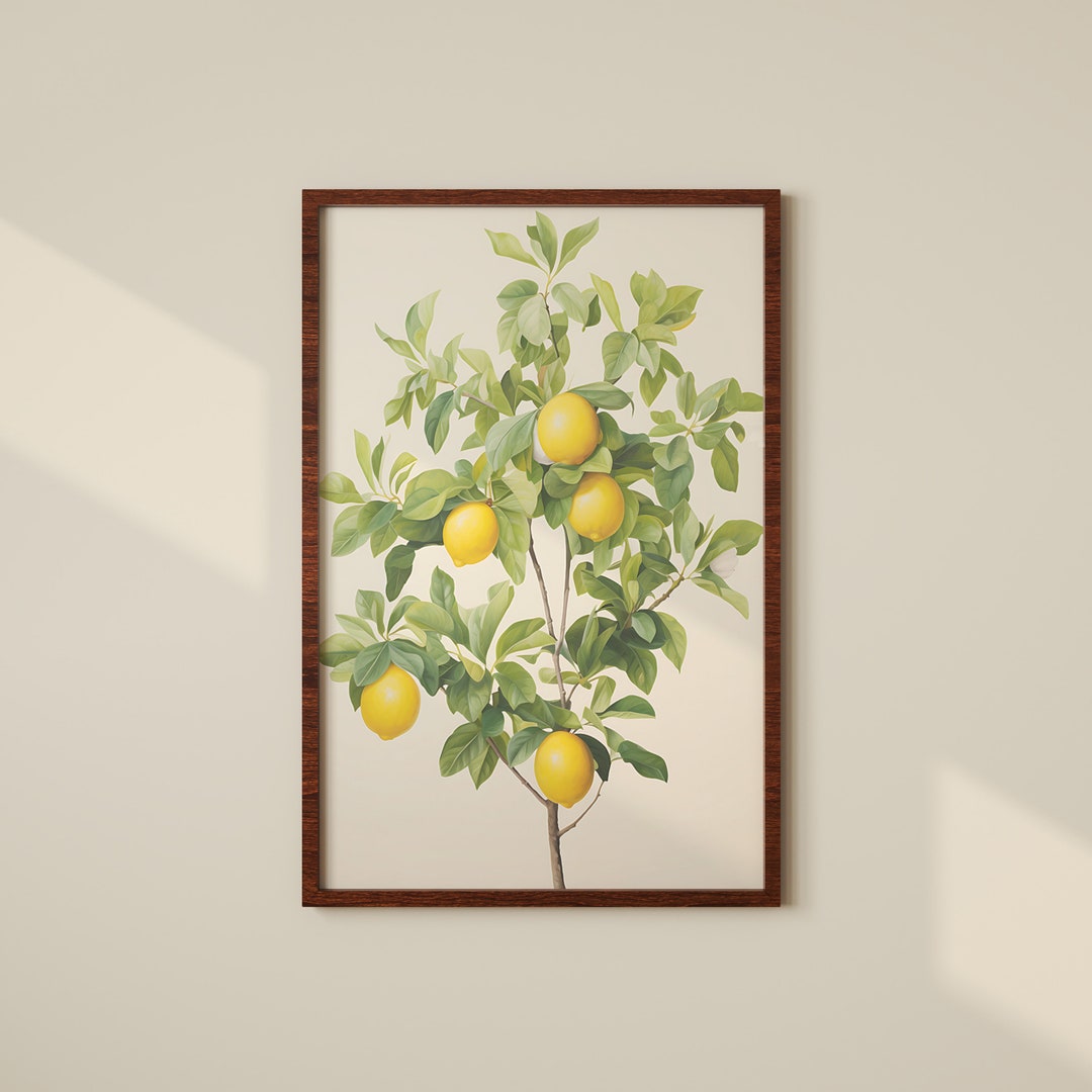 Vintage Lemon Tree Botanical Print | Kitchen Wall Art (digital Download ...