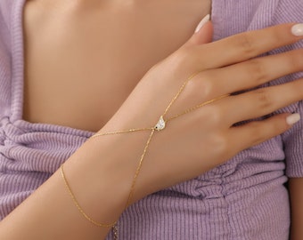 Bracelet doigt d'oiseau, bracelet d'esclave, chaîne de main magnifique en argent sterling 925 carats, bijou expressif, cadeau idéal pour elle