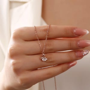 Rose Gold Swan Pendant Necklace, Elegant Crystal Swan Jewelry For Women, Dainty Minimalist Necklace, Gift For Her, Anniversary Or Birthday
