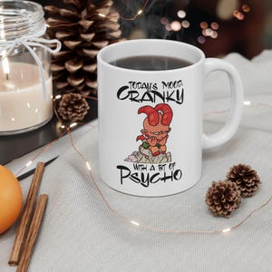 Cranky Little Devil Fun Coffee Mug Pouting On The Side Sarcastic Tea Cup Joke Ceramic Mug (11 uncji, 15 uncji)