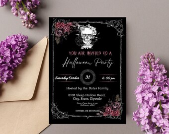 Halloween Skull Invitation (Digital Download)