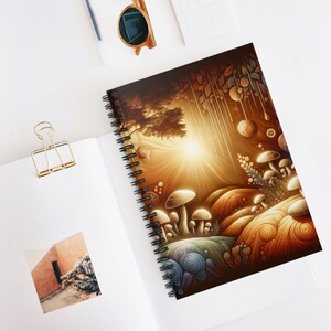 Vibrant Mushroom Spiral Notebook - Perfect for Nature Lovers, Journaling, Sketching, Gifts, Art Supplies