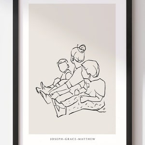 Sibling Print, Children Art, Personalised Print, Children Illustration, Mothers Day Print, Family Print, Sibling Gift, Family Drawing