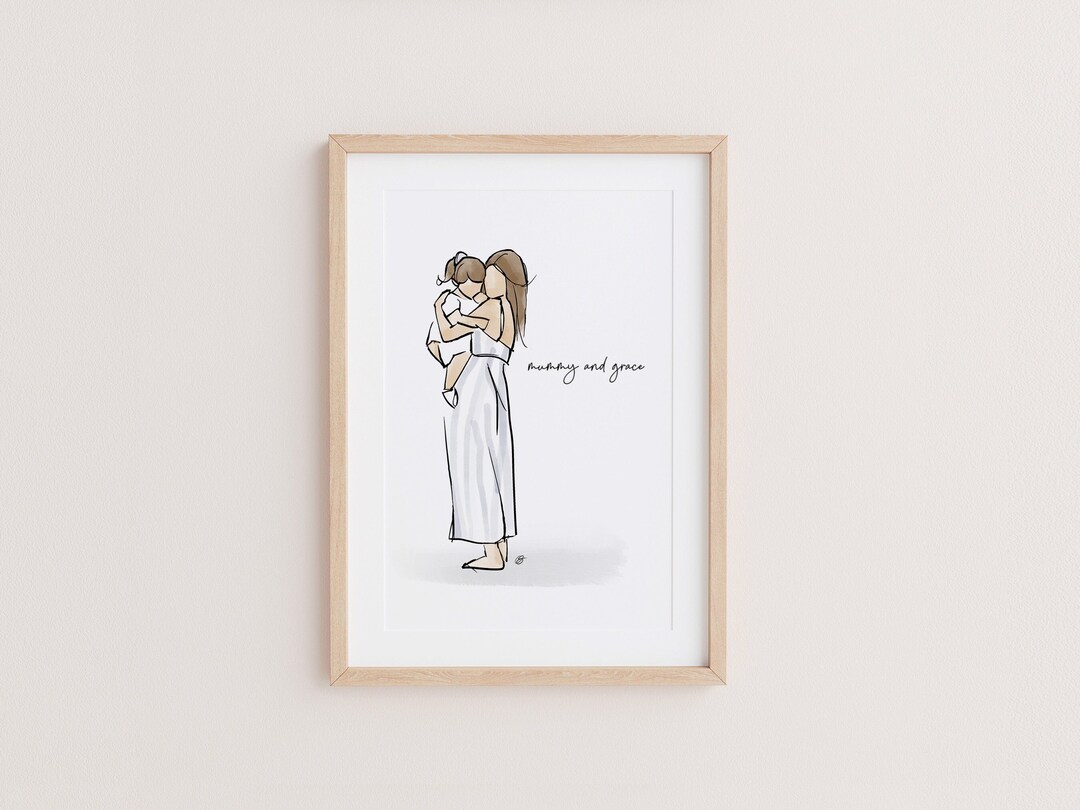 Personalised Mother and Daughter Print, Personalised Print for Mum, Mom ...