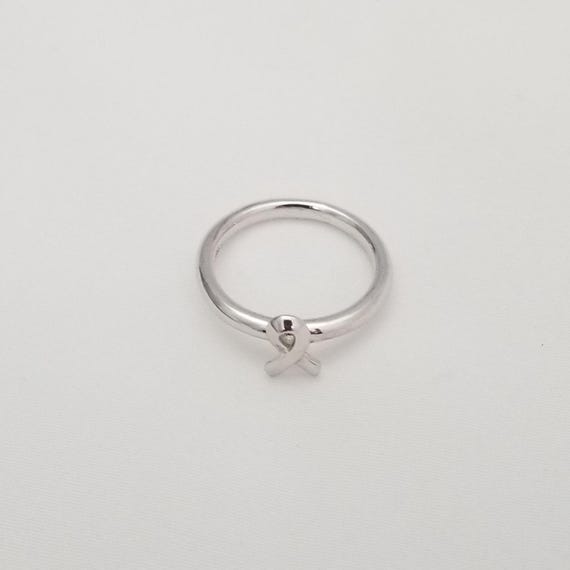 Sterling Silver Awareness Ribbon Ring: Stackable … - image 5