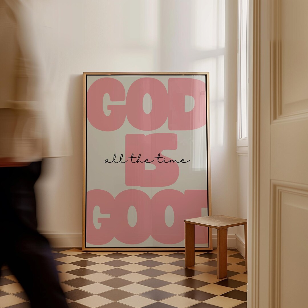 Modern Christian Wall Decor, God is Good Christian Poster Retro ...