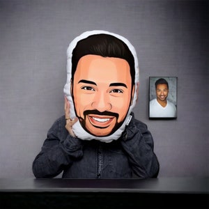 Almohada facial personalizada de dibujos animados, almohada facial, regalo personalizado, regalo de Navidad, regalo del día del padre, regalo de boda presente de aniversario de cumpleaños,