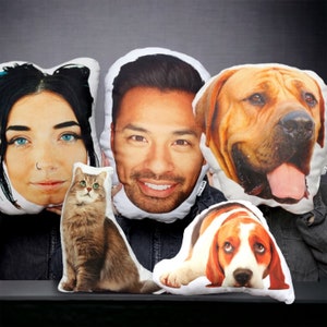 Custom Human Face Photo Pillow, Personalized Photo DIY Humanoid Cushion, Personalized Throw Pillows, Best Christmas Gifts