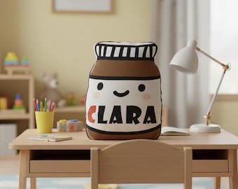 Personalized Chocolate Jar Pillow, Funny Food Cushion Decor