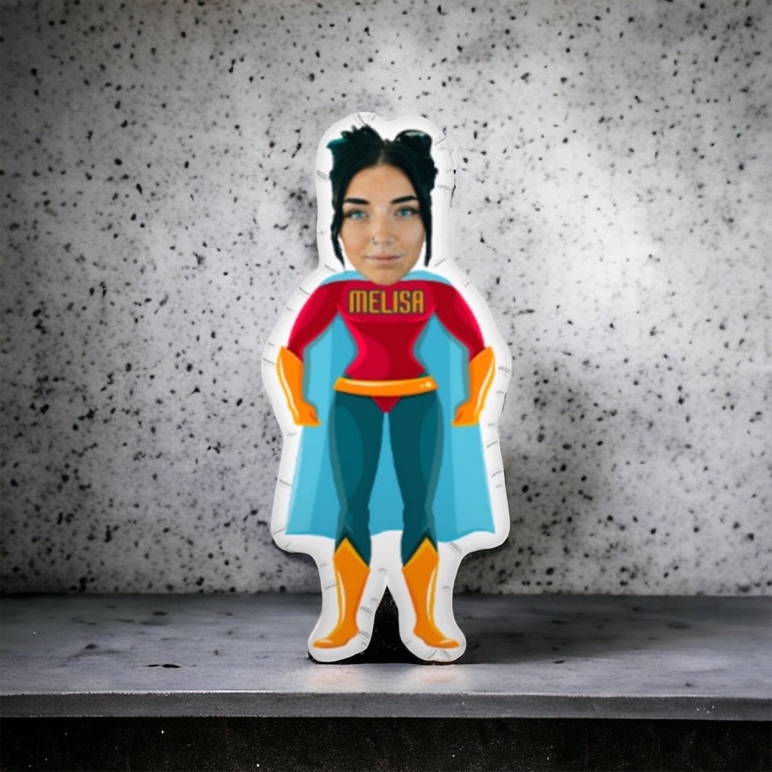 Superhero Pillow, Face Pillow, Custom Pillow, Gift for Him, for Kids