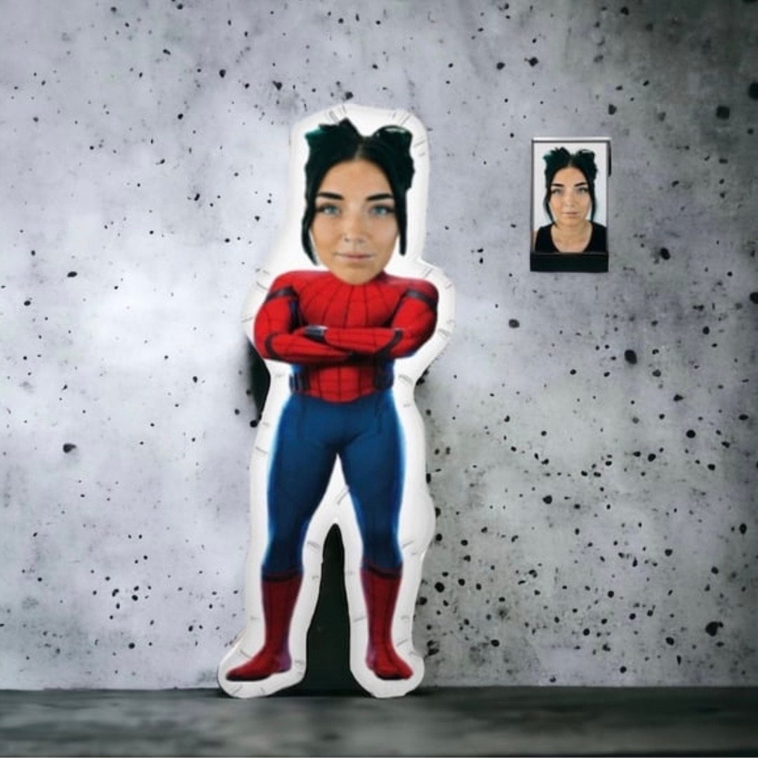 Personalized Spiderman Pillow Custom Pillow Gift for Him Face Pillow