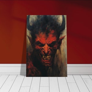 Devious Demon Painting, Demon Art, Demon Painting, Dark Art, Poster di carta semi-lucida premium