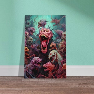 Nightmarish Demon Party, Demon art, Dark Art, Dark Academia, Premium Semi-Glossy Paper Poster