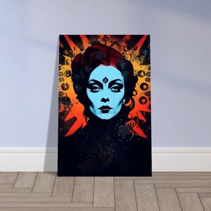 Punk Witch Art, Goth Pop Art, Wall Art, Art Print, Premium Semi-Glossy Paper Poster