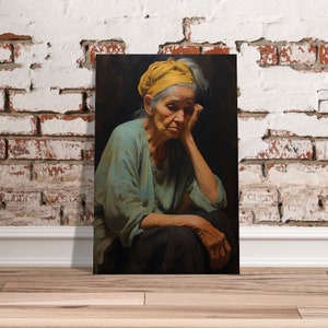 La vita di una donna dura. Arte del realismo, arte della parete, stampa d'arte, poster di carta semi-lucida premium
