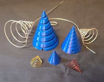 Juego de 3 plantillas de bobinado para electrocultura estilo Fibonacci Ighina, de 77 mm, 54 mm y 30 mm.