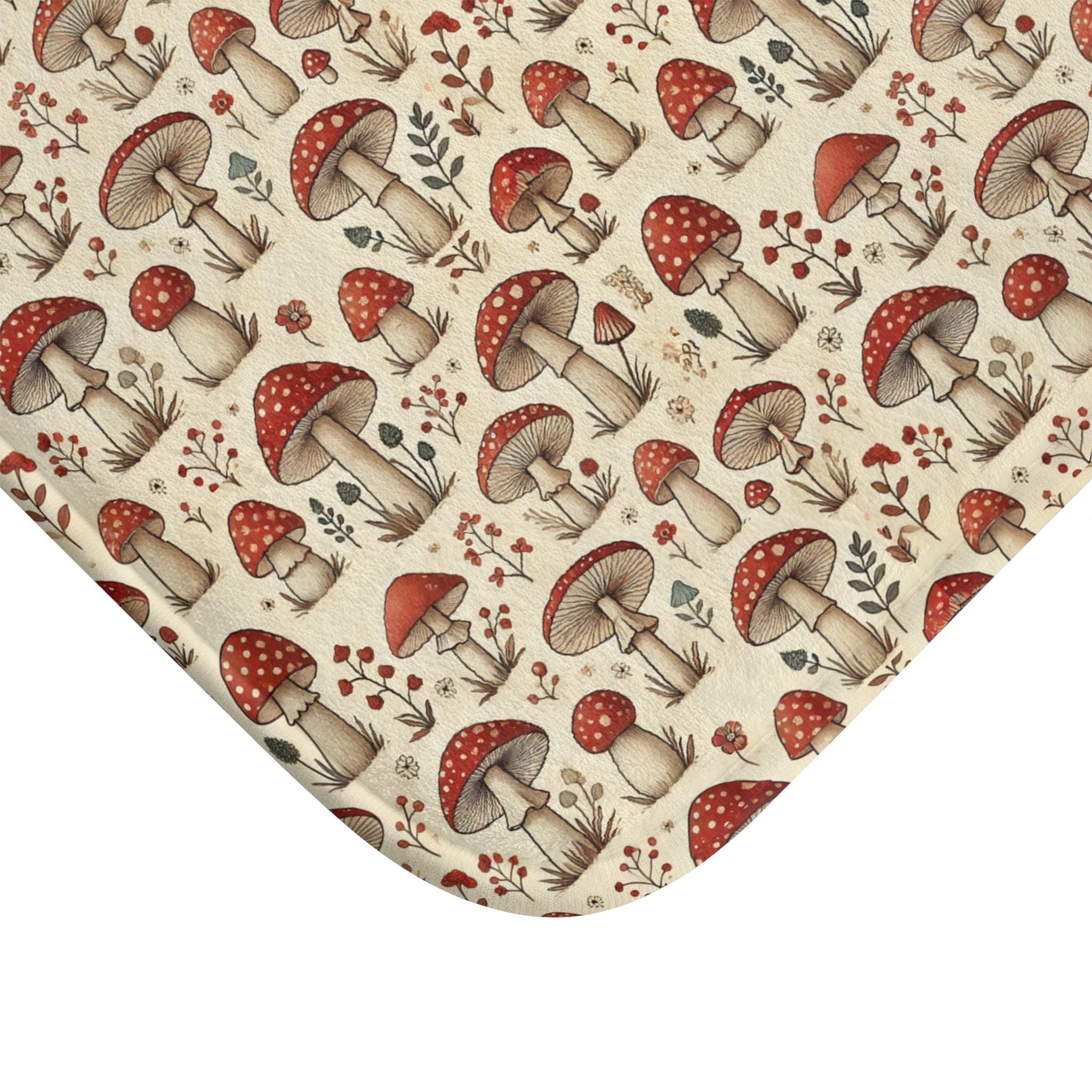 Toadstool Rug Mushroom Bath Mat - Fun Fungi Bathroom Rug, Whimsical Toadstool Non ...