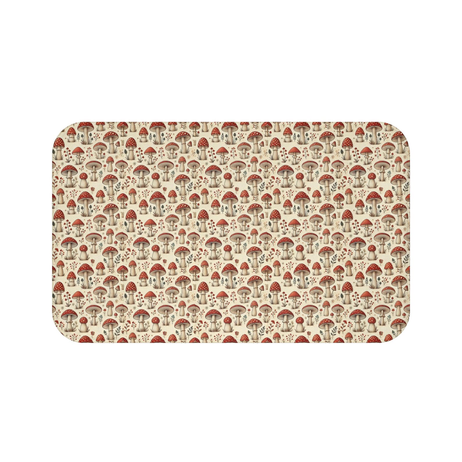 Toadstool Rug Mushroom Bath Mat - Fun Fungi Bathroom Rug, Whimsical Toadstool Non ...