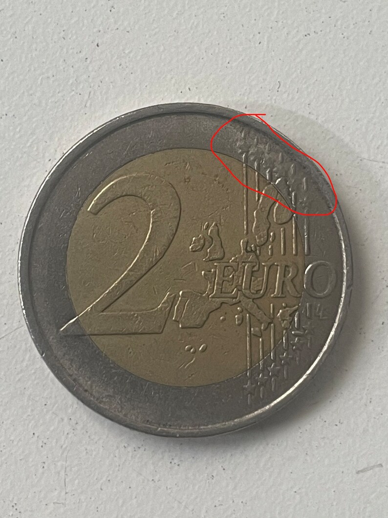 germany 2 euro mint error coin 2002 a decentralized fehlprägung
