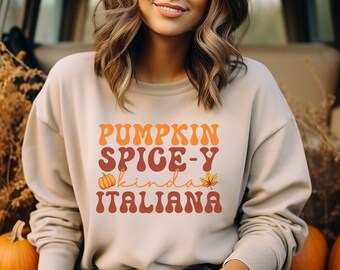 Pumpkin Spice Sweatshirt, Italian Shirt, Fall Coffee Sweatshirt, Pumpkin Spice Latte Shirt, Thanksgiving Shirt, Pumpkin Spice Lover Gift