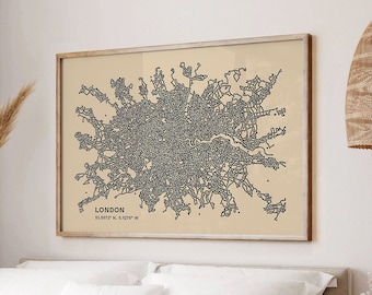 London Map, London Poster, London Map Print, Printable London Wall Art, London City Print, London Poster, London Print, Digital Download