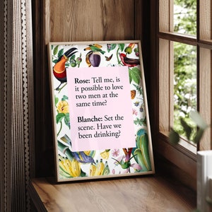 Golden Girls Funny Quotes Wall Art, Golden Girls Gifts, Blanche Rose Nylund Funny Decor, Golden Girls Wall Art Prints, Above Bar Cart Prints