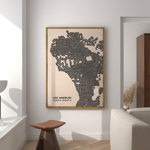 Los Angeles Map, Hand Drawn Abstract Los Angeles Map Print, Large Los Angeles Map Wall Art, Minimalist LA Poster, City Map Printable