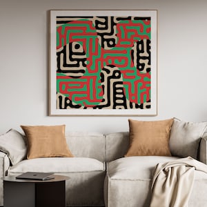 Maximalist Wall Art, Square Art Print, Colorful Maximalist Print, Extra Large Wall Art, Colorful Square Wall Art, Abstract Maximalist Decor