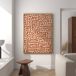 Burnt Rustic Orange Wall Art, Abstract Rustic Terracotta Printable Wall Art, Minimalist Earth Tone Neutral Wall Art, Modern Home Decor