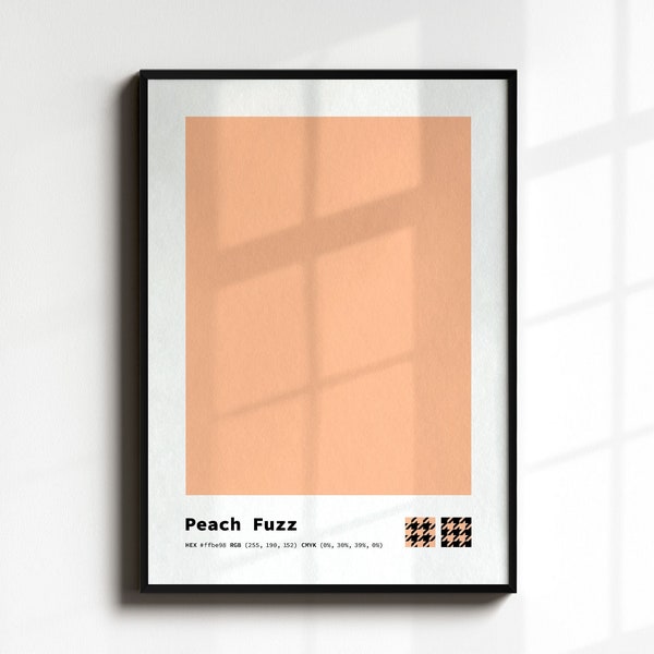 Peach Fuzz Color Of The Year 2024, Peach Fuzz Color Swatch Wall Art, Color Block Print, Peach Fuzz Printable Poster Digital Download