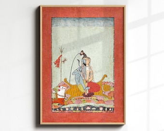 Shiva Wall Art, Indian Return Gifts, Indian Wedding Favor, Hindu God Lord Shiva and Parvati, Indian Wedding Decor, Indian Engagement Gift