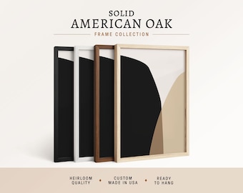 Solid American Oak Wooden Picture Frames with Real Glass, 4x6 5x7 6x8 8x8 8x10 9x12 11x14 11x17 12x16 12x18 16x20 18x24 24x36 A1 A2 A3 A4 A5