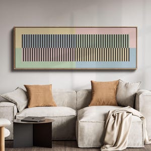 Extra Large Long Horizontal Wall Art, Oversized Tall Narrow Wall Art, MCM Mid Century Wall Art, Above Couch Above Bed Art, Large Scale Art
